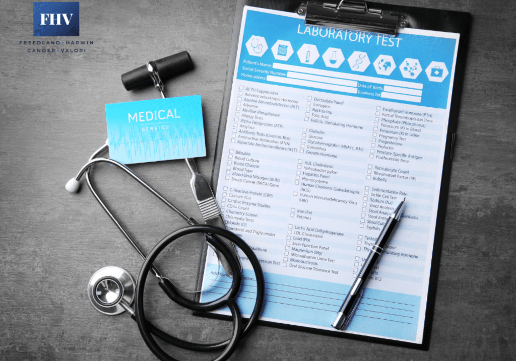 This image shows laboratory test form of a hospital